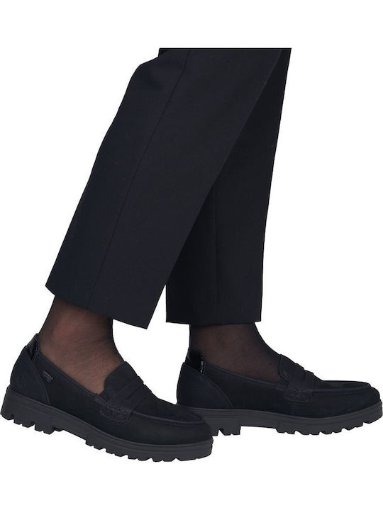 Damen Mokassins aus Leder in Schwarz Farbe