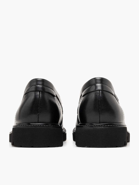 Damen Mokassins Aus Leder In Schwarz Farbe
