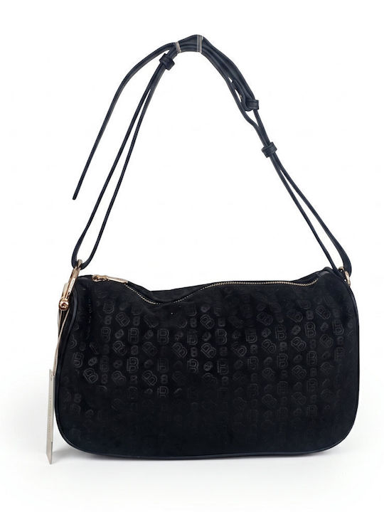 Stoff Damen Schulter Crossbody Tasche Suede Schwarz