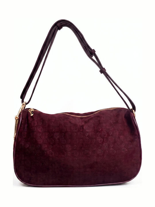 Damenhandtasche Schulter Crossbody Stoff Burgundisch
