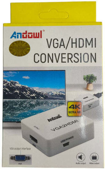 Andowl QY-V05 Конвертор VGA женски към HDMI женски