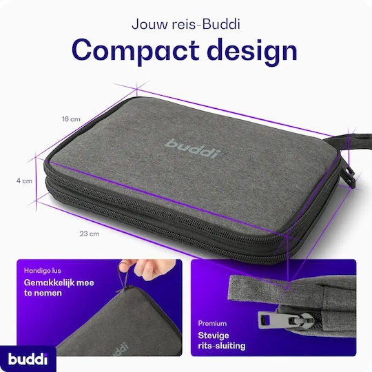 Органайзер за Кабели Buddi Sorted Cable Organizer & Аксесоари Цип 23 X 16 X 4 Cm Черен Сив 8719246564918