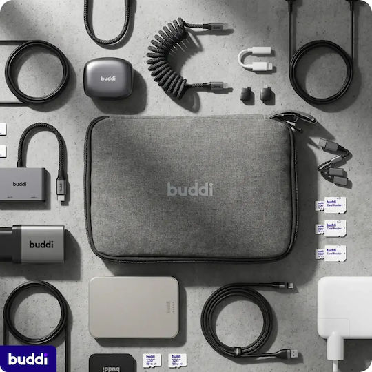 Органайзер за Кабели Buddi Sorted Cable Organizer & Аксесоари Цип 23 X 16 X 4 Cm Черен Сив 8719246564918