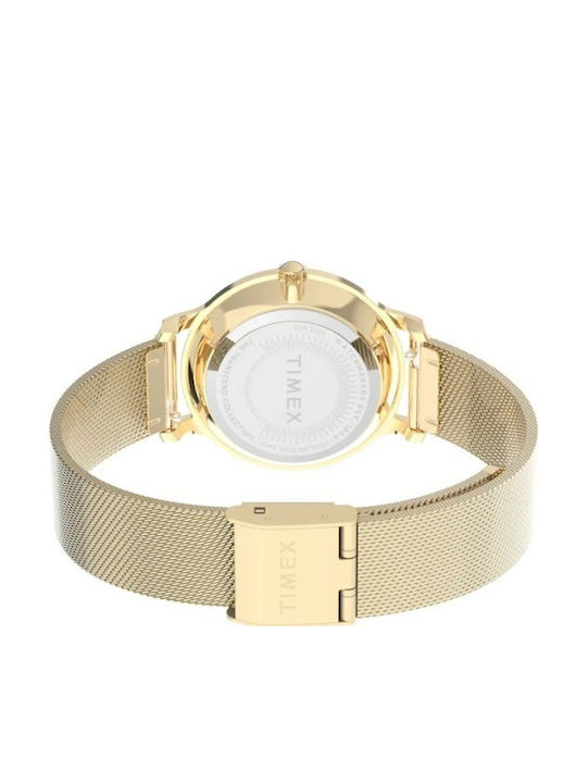 Timex Дамски Часовник 31mm Кварцов с Златна Стоманена Браслет Timex Дамски Часовник 31mm Кварцов с Златна Стоманена Браслет