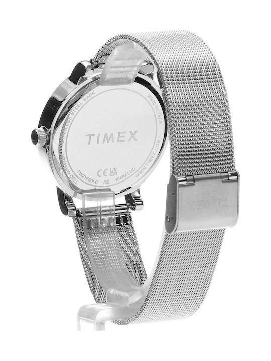 Timex Дамски Часовник 38mm Кварцов с Сребрист Стоманен Браслет