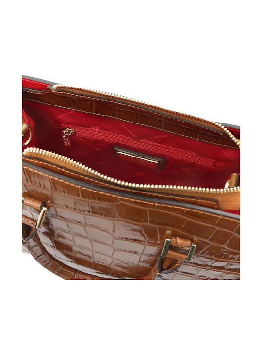 Leather Women's Handbag Tabac Brown
