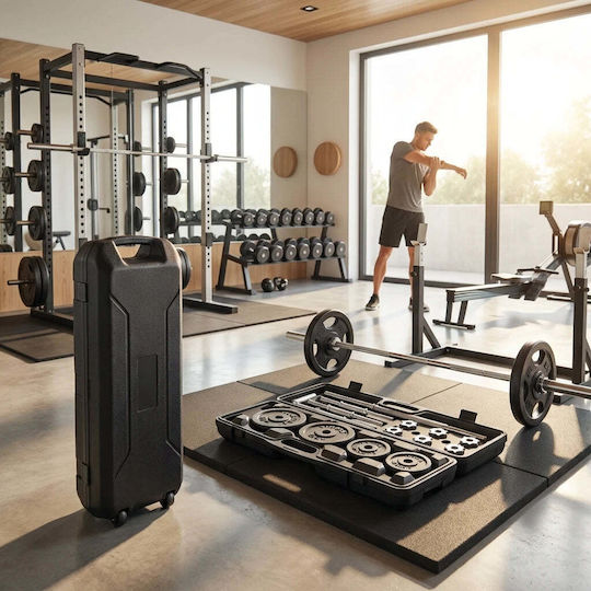 VSL Sports TitanSet 50 Hantelset mit Stange Gesamtgewicht 50kg im Koffer