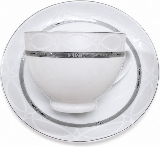 Galifas Set Tassen Tee aus Porzellan Silber 200ml 6Stücke