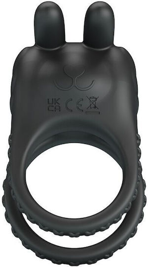 Pretty Love Sini Rechargeable Vibrating Cock Ring 10 Functions Black