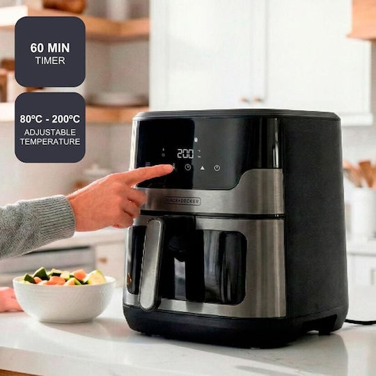Black & Decker BXAF8001E Air Fryer 8lt Black