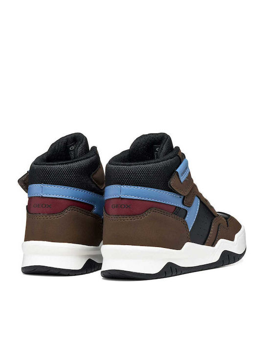 Kids Sneakers High Anatomic with Hoop & Loop Closure Brown