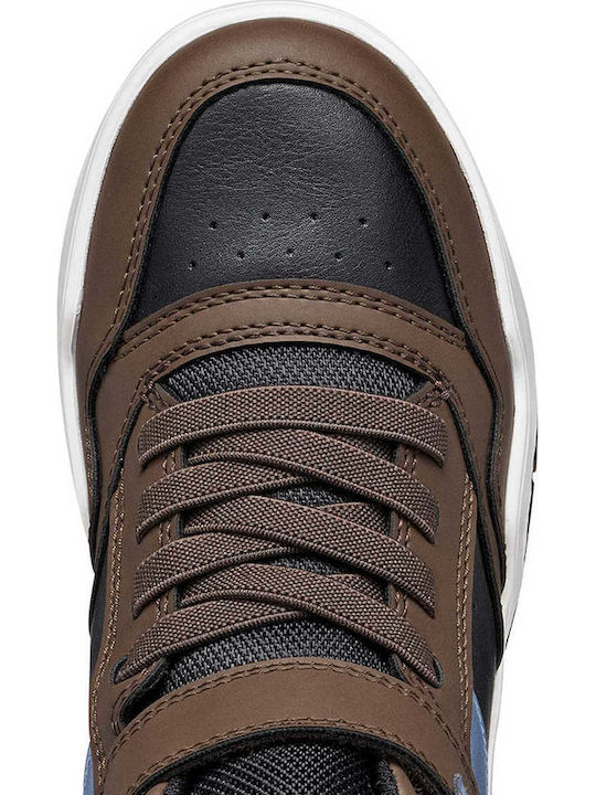 Kids Sneakers High Anatomic with Hoop & Loop Closure Brown