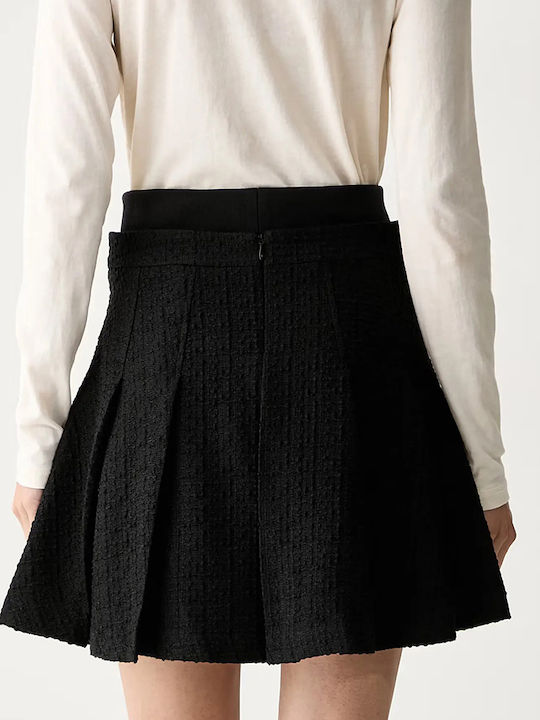 High Waist Mini Cloche Skirt Black