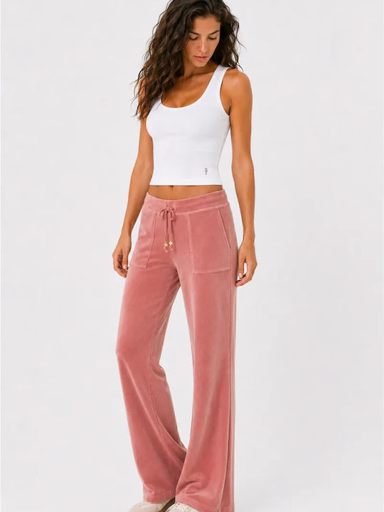 Velvet Sweatpants Faded Pink