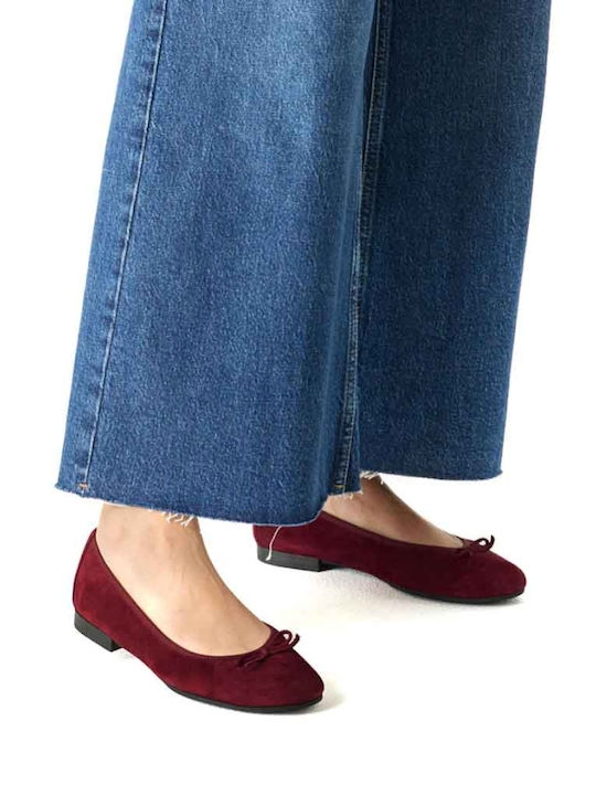 Leder Damen Ballerinas Rote