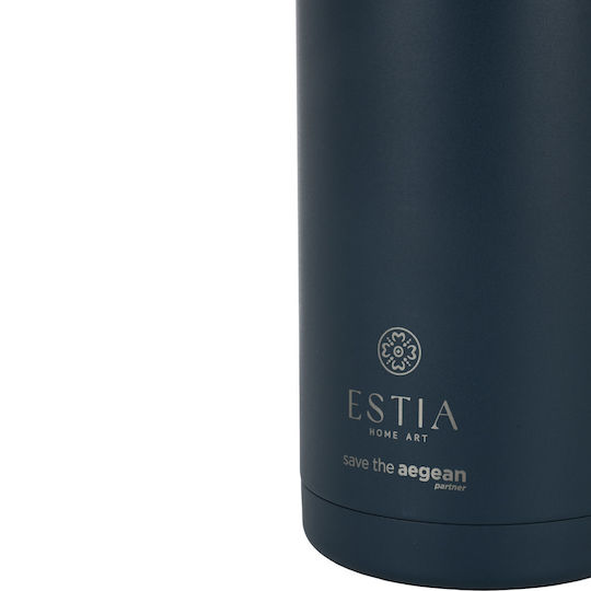 Estia Lift Bottle Save The Aegean Рециклируема Бутилка Термос Неръждаема Стомана Без BPA 1.8 л Индиго с Дръжка