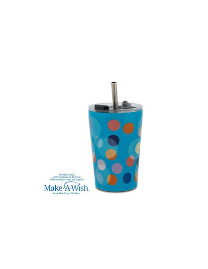 Nava "we Care" Чаша Термос Неръждаема Стомана / Пластмаса Без BPA 350ml Color Dots със Сламка