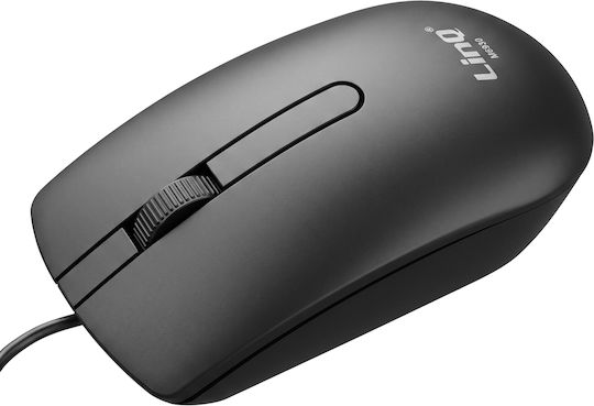 Linq Mouse cu fir USB-C pentru PC MacBook 1200 DPI senzor optic cablu de 1.5 m negru