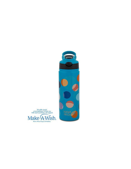 Nava "we Care" Thermos Bottle Stainless Steel 500ml Color Dots with Straw