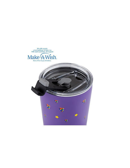 Nava "we Care" Ποτήρι Θερμός Ανοξείδωτο / Πλαστικό BPA Free 350ml Purple Unicorn με Καλαμάκι