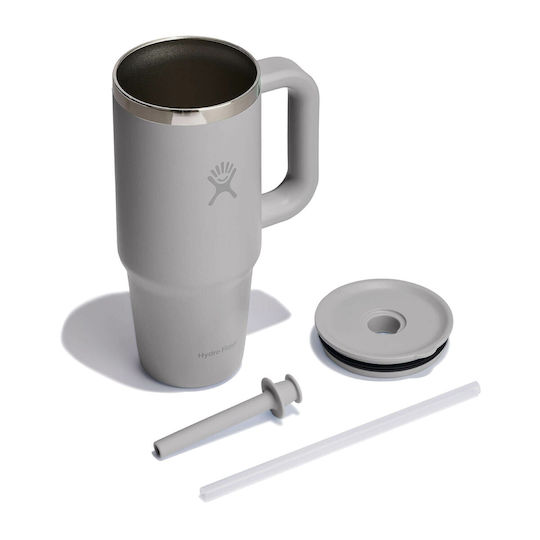Hydro Flask Handled Tumbler Термос 710ml THERMOS ALL AROUND TRAVEL TUMBLER Birch със сламка и дръжка