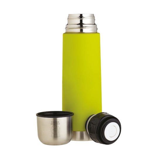 Kitchen Craft Bottle Thermos Stainless Steel 500ml Green with Cap-Cup