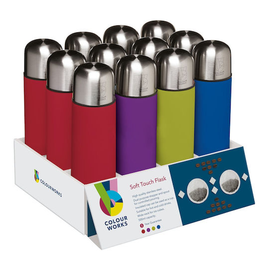 Kitchen Craft Bottle Thermos Stainless Steel 500ml Green with Cap-Cup