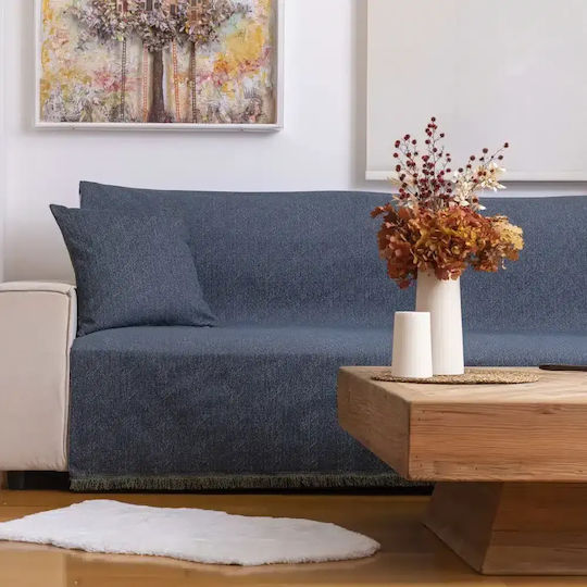 Borea Borea Three-Seater Sofa Throw Two Sides 180x300cm Petrol Blue