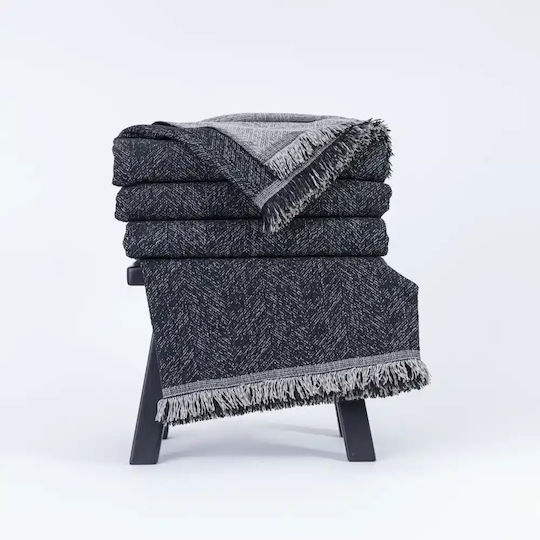 Borea Borea Sofa Throw 2 Sides 180x250cm Petrol Blue