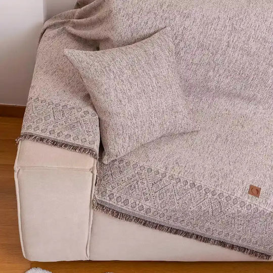 Borea Ριχτάρι Τριθέσιου Καναπέ Chenille 180x300εκ. Εκρού
