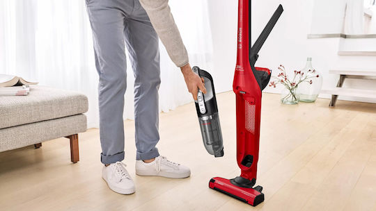 ProfiCare PC-PTR 3153 Wiederaufladbarer Stielstaubsauger 2 in 1 Stick & Hand 25.2V Rote