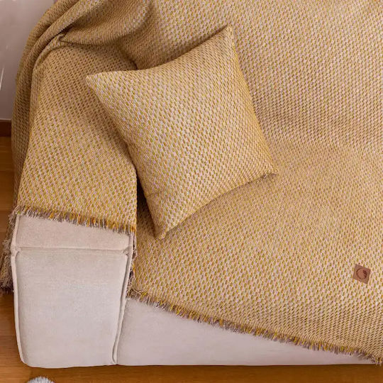 Borea Ριχτάρι Τριθέσιου Καναπέ Chenille 180x300εκ. Μουσταρδί