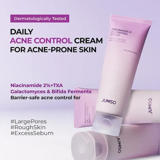 Jumiso Niacinamide 2+ Крем за Лице за Хидратация, Против Несъвършенства и Регулиране на Омазняването с Хиалуронова Киселина и Ниацинамид 80ml