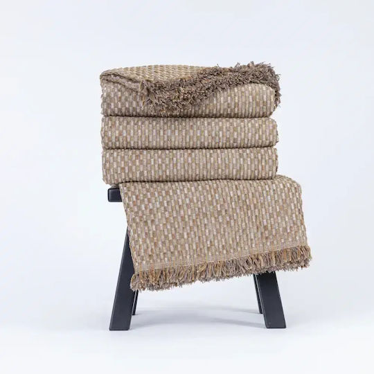 Borea Ριχτάρι Τριθέσιου Καναπέ Chenille 180x300εκ. Μουσταρδί