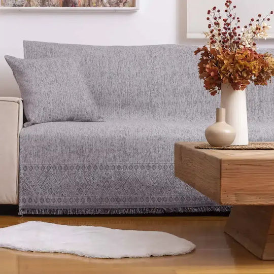 Borea Armchair Throw Chenille 180x180cm Ecru