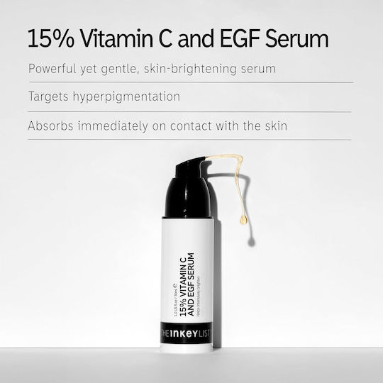 The Inkey List Serum Pentru Față cu Vitamina C pentru Strălucire și Revitalizare 30ml