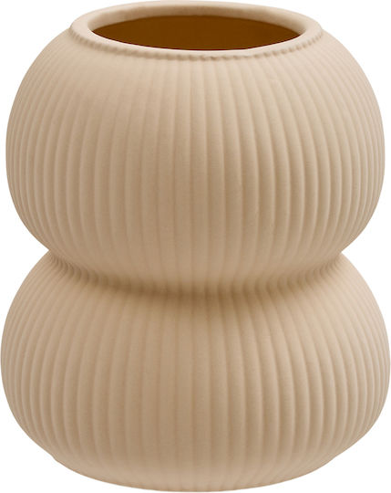 Βάζο Κεραμικό Lucia Μπεζ Φ14.5xΥ16cm