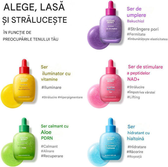 Eqqualberry Aloe PDRN Serum Calmante și Hidratant pentru Față cu Centella Asiatica și Niacinamidă pentru Strălucire 30ml