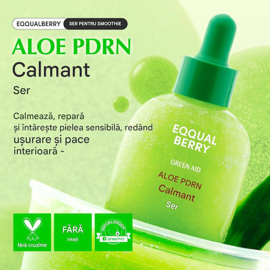 Eqqualberry Aloe PDRN Serum Calmante și Hidratant pentru Față cu Centella Asiatica și Niacinamidă pentru Strălucire 30ml