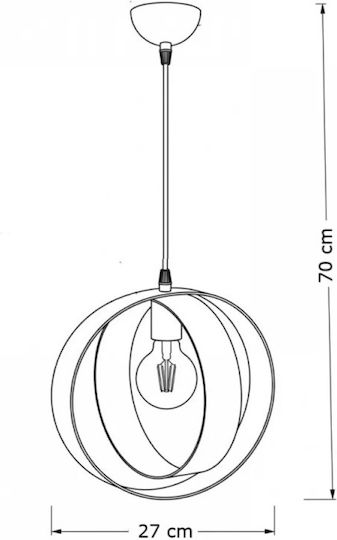 NG Santas Deckenleuchte Braune mit E27 Fassung 27x27x70cm