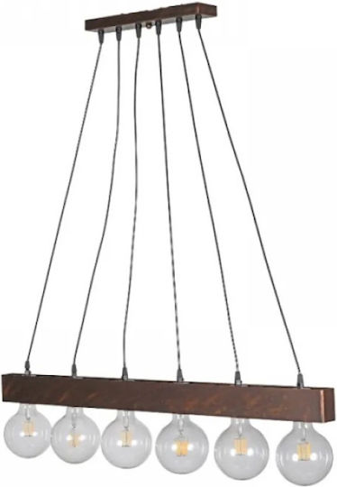 NG Santas Deckenleuchte Braune Schiene mit Lampenbirnensockel E27 100x80cm