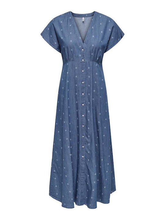 Nova Summer Midi Shirt Dress Denim Blue