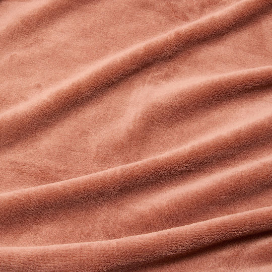 A-s Throw Κουβέρτα Fleece Ημίδιπλη 180x230εκ. Terracotta