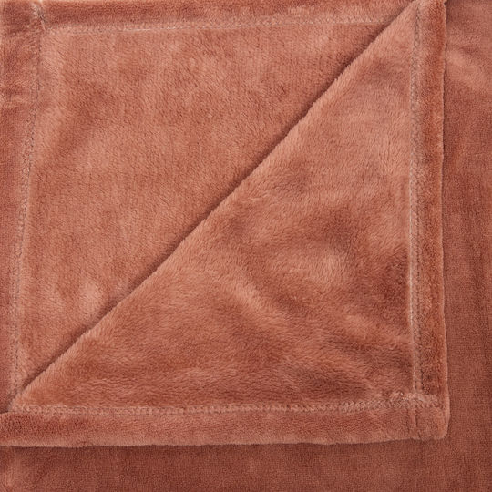A-s Pătură Fleece Pentru Canapea 130x180cm Terracotta