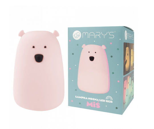 Mary's Led Lamps Mary's Παιδικό Φωτάκι Νυκτός Rgb Μεγάλο Αρκουδάκι Ροζ 901.00095