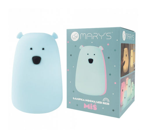 Mary's Led Lamps Mary's Kids Night Light Rgb Large Teddy Bear Blue 901.00096