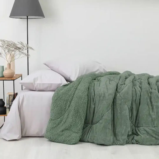 Borea Single Sherpa Comforter 160x220 cm Cozy Brown