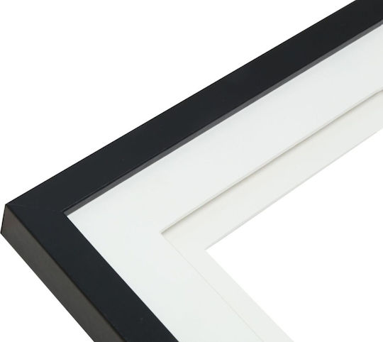 Deknudt Photo Frame S65kk2 Wooden Black 10x15cm Double Passepartout