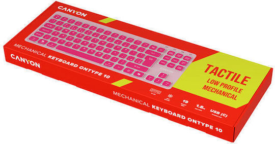 Canyon OnType 10 Kabellose Tastatur Englisch (US) Rosa