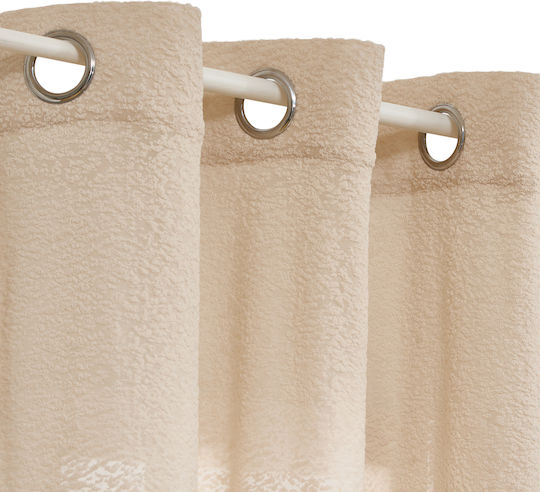 Curtain with Grommets Eyda Beige 140x240cm